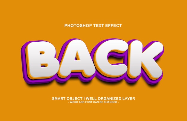 3d editable back text style effect