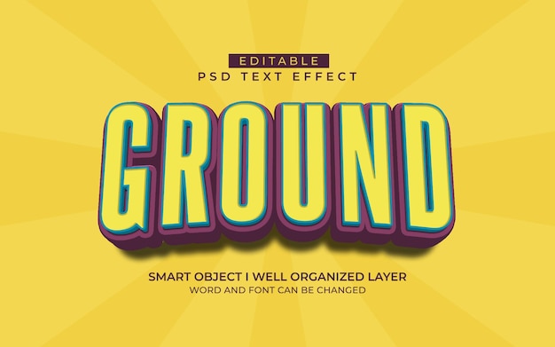 3d editable ground text effect style
