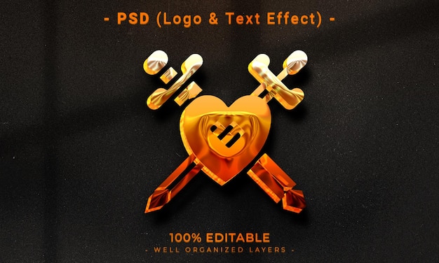 3d editable logo and text effect style mockup with dark abstract background