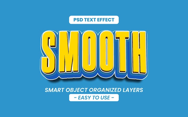 3d editable smooth text effect typography style template