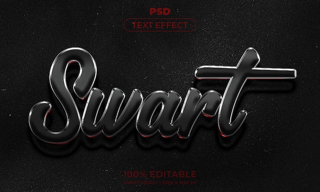 3d editable text and logo effect style mockup with dark abstract background