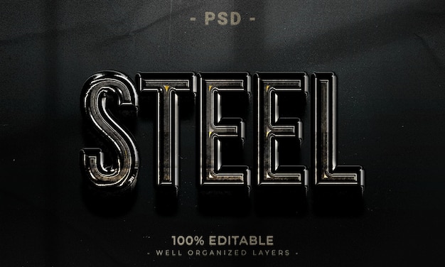 3d editable text and logo effect style mockup with dark abstract background