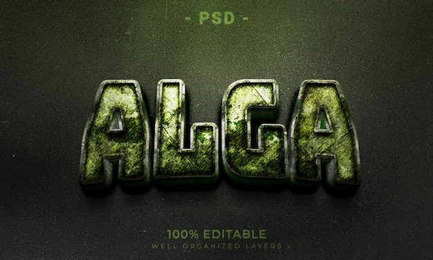 3d editable text effect style with background