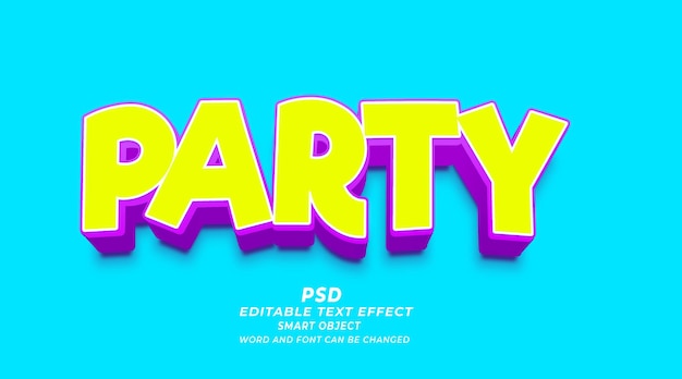 3D-Editierbare Text-Effekt-Photoshop-Vorlage für Partys