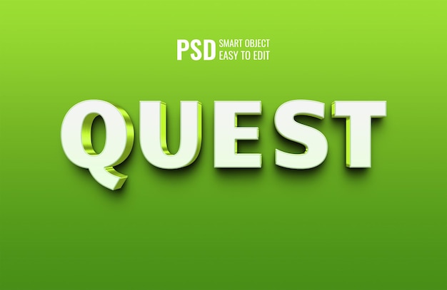 3D-Editierbarer Text-Effekt von Quest