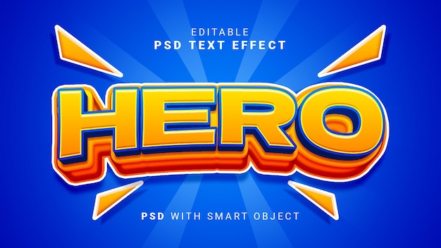 3D efekt textu hrdiny