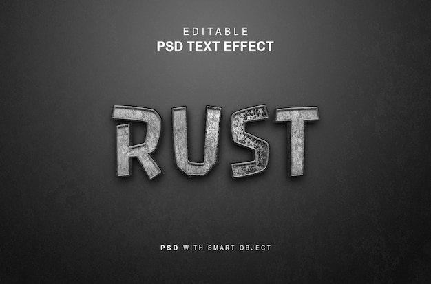 3D-Effekt im Rost-Textstil