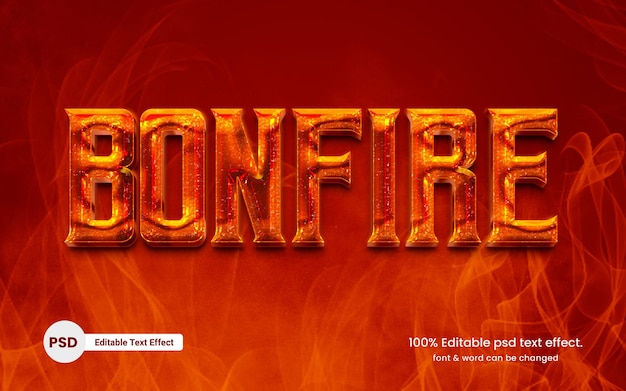 3D-Effekt im Text-Stil des Lagerfeuers