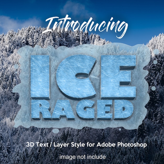 3d effetti di stile di testo layer congelati di Photoshop ghiaccio