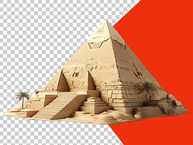 3d egipto pirámide de giza en un fondo transparente