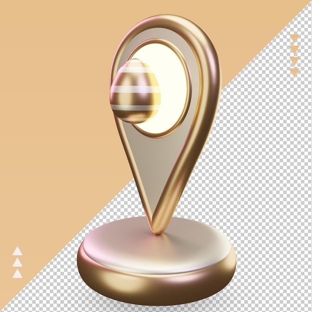 3D-Ei-Standort-Ostern-Symbol, das die rechte Ansicht wiedergibt