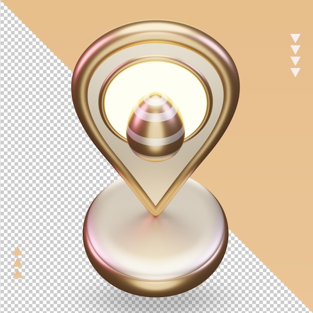 3D-Ei-Standort-Ostern-Symbol-Rendering Ansicht von oben