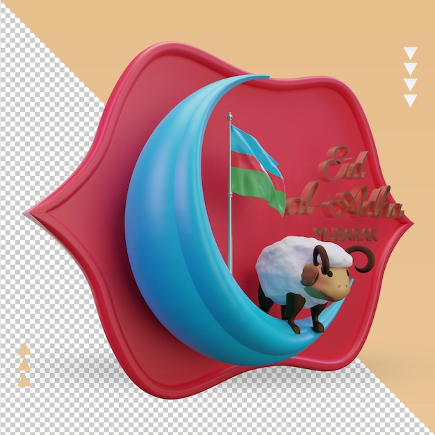 3d eid al adha bandeira do Azerbaijão renderizando a vista esquerda