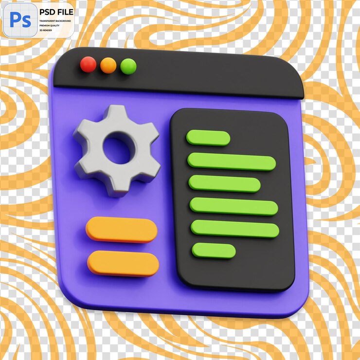 PSD 3d-einstellungen seitenrender icon isolated png illustration psd vorlage