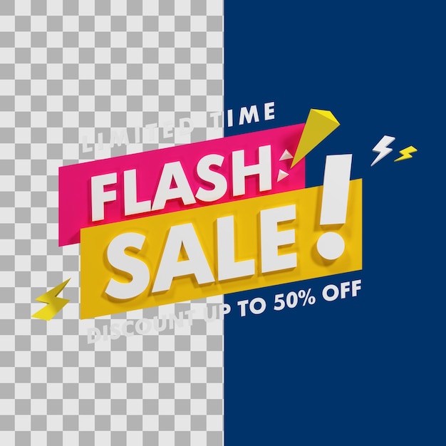 PSD 3d elegant promotion flash-verkauf bunt