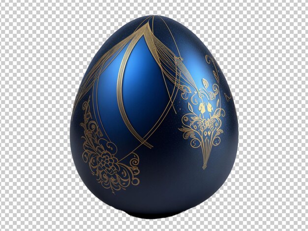 3d elegante huevo de pascua azul y negro