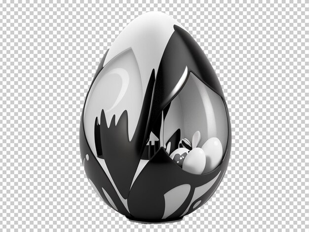 3d elegante huevo de pascua blanco y negro