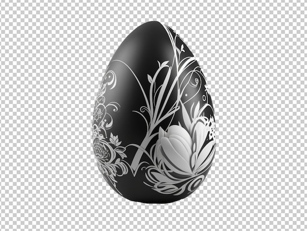 3d elegante huevo de pascua blanco y negro