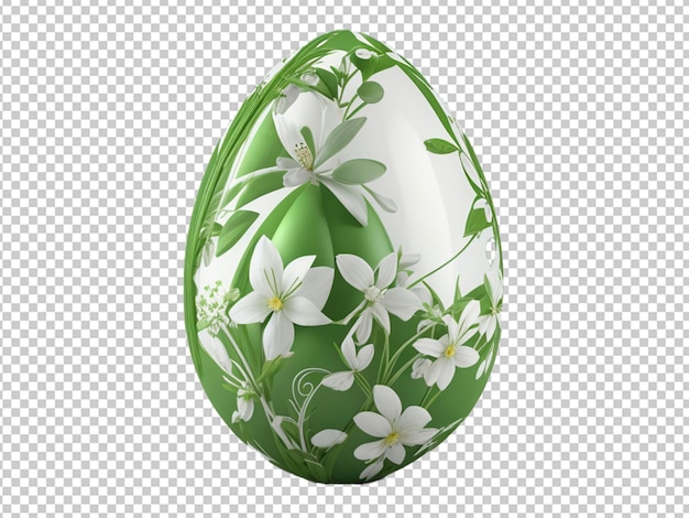 3d elegante huevo de pascua verde y blanco