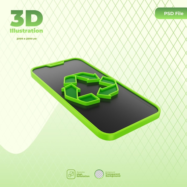 3D-Elektronikrecycling-Symbolillustration