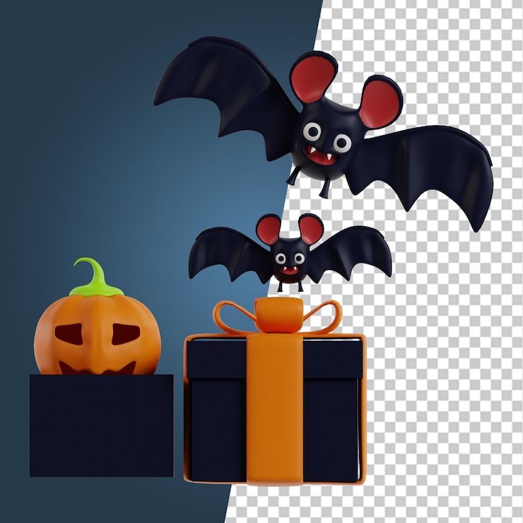 PSD 3d-element-symbol halloween-feiertag festlich