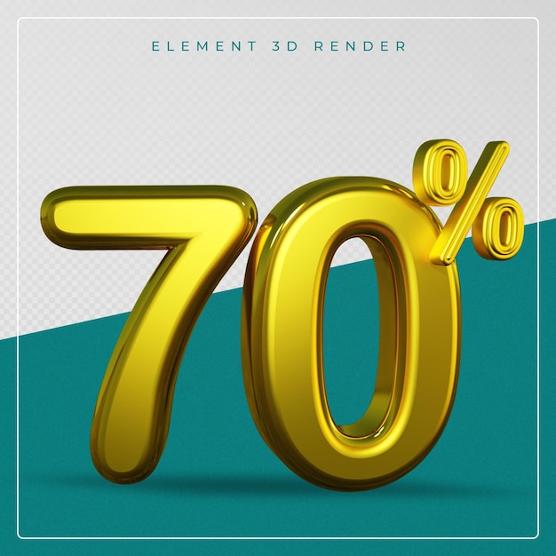 3d element text 70 percent off promotion