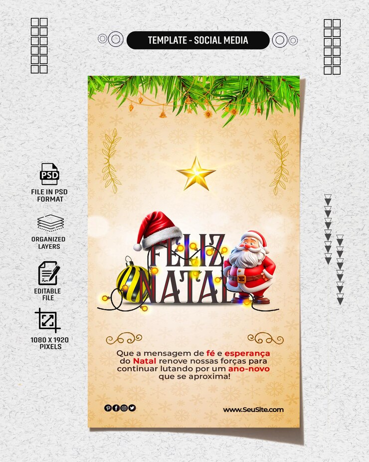 PSD 3d para elemento composicao para temas do dia de natal