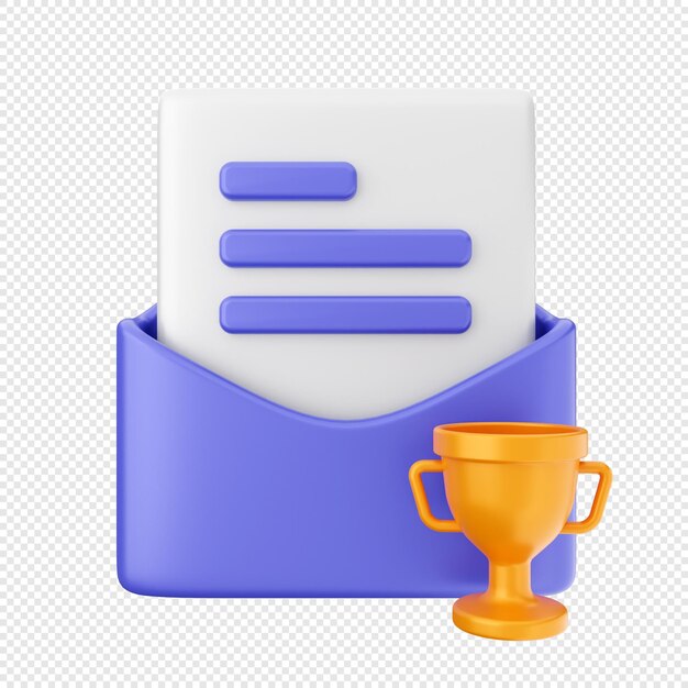 3d email mail envelope message icon illustration render