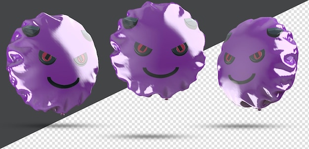 3d emoji bolas png para la composición de renderización 3d