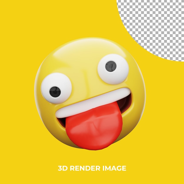 3d emoji cara loca