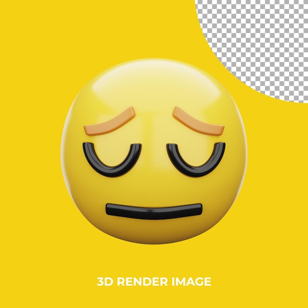 3d emoji cara pensativa