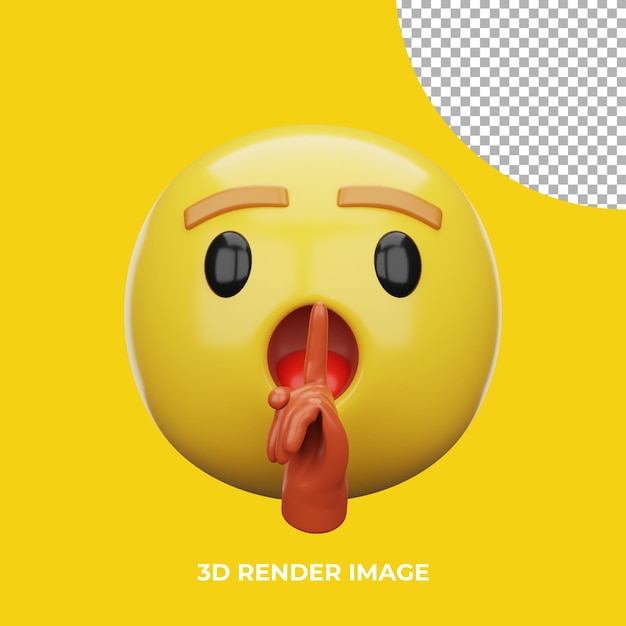 3d emoji cara de silencio