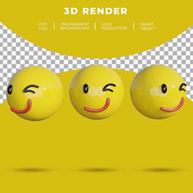 3d, Emoji, Médias Sociaux, Visage, Sourire Gai, Rendu