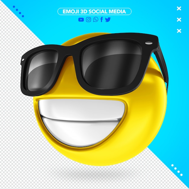 3D Emoji mit schwarzer Brille