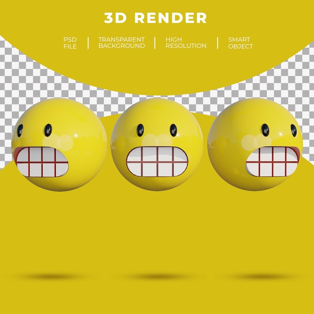 PSD 3d emoji redes sociales cara alegre sonrisa renderizado