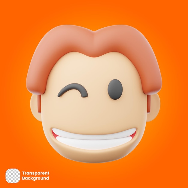 3d-emoticon zwinkerndes gesicht