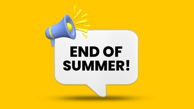 3D End of Summer Notification Popup UI with Bell Icon Seasonal Promo Design