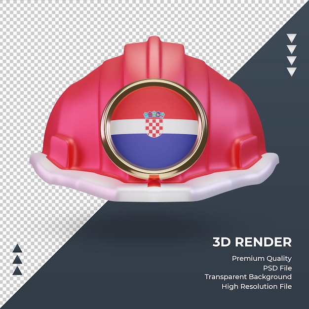 3d engenheiro bandeira da croácia renderização vista frontal