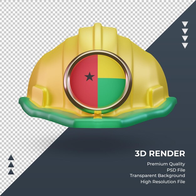 3d engenheiro bandeira da guiné renderização vista frontal