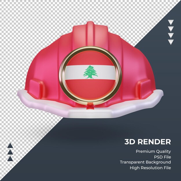 3d engenheiro bandeira do líbano renderização vista frontal