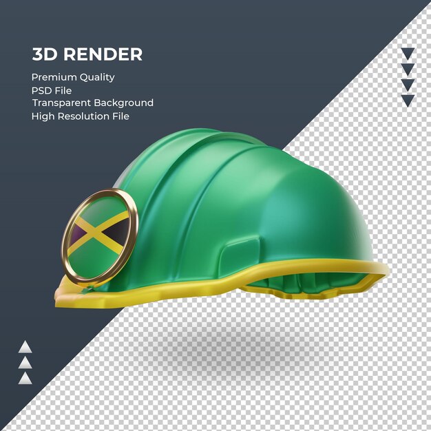 3d engenheiro bandeira jamaica renderização vista direita