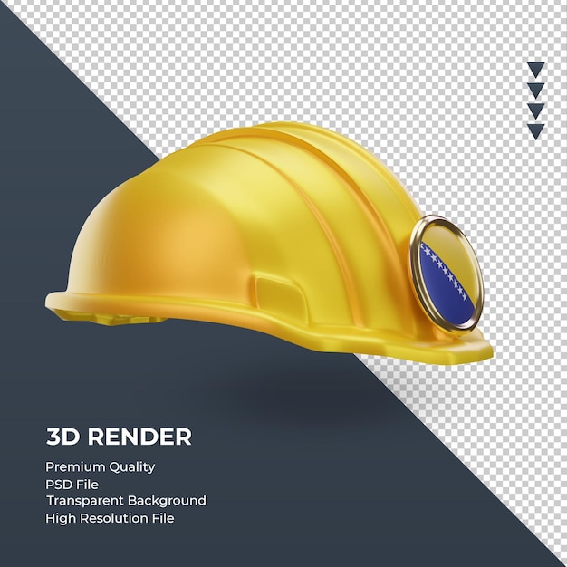 3d engenheiro bósnia e herzegovina bandeira renderizando a vista esquerda