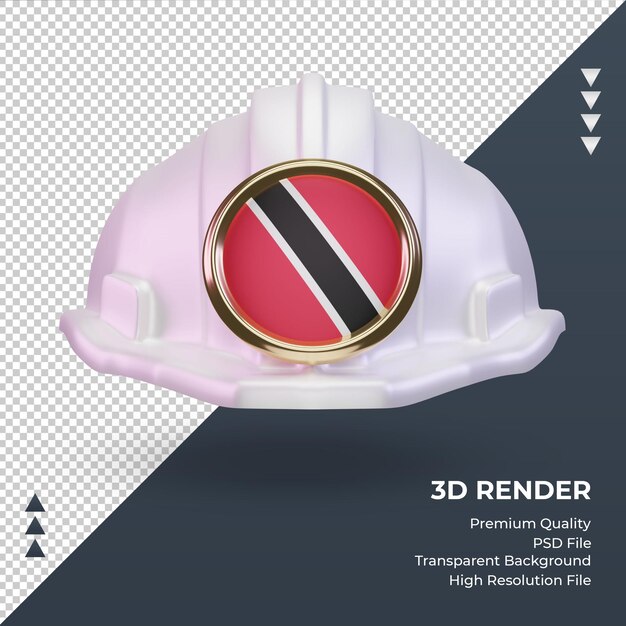 PSD 3d engenheiro trinidad e tobago bandeira renderização vista frontal