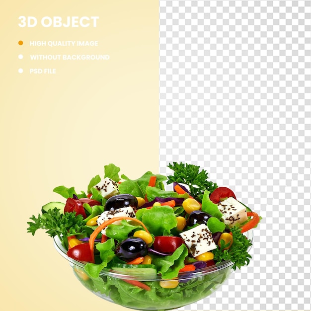 3d ensalada de frutas y ensalada y frutas