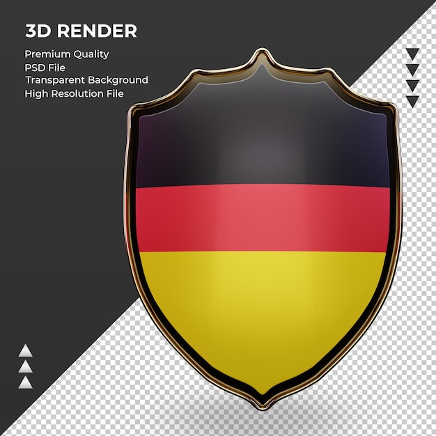 3D escudo da Alemanha com vista frontal de renderização