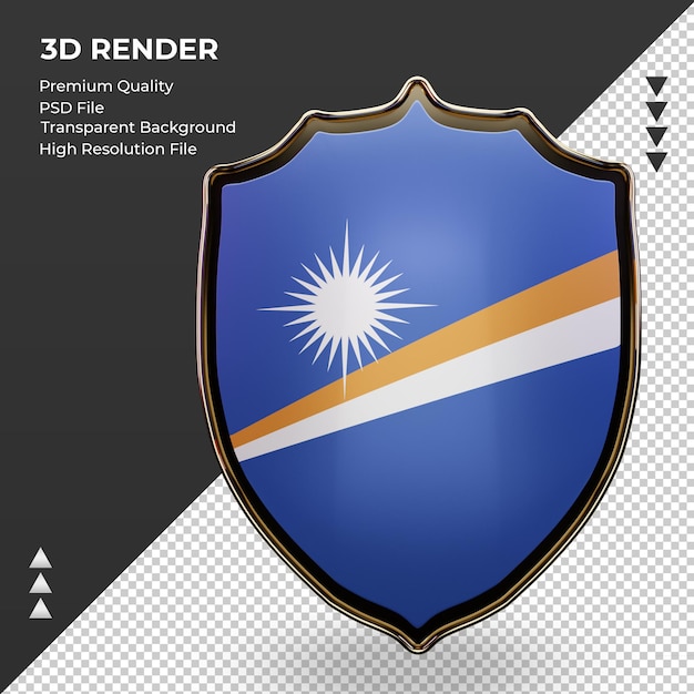 3d escudo da bandeira das ilhas marshall renderizando vista frontal