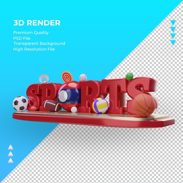 PSD 3d esportes dia bandeira laos renderização vista direita