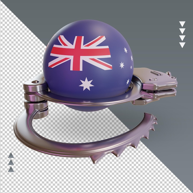 PSD 3d esposar bandera de australia renderizado vista izquierda