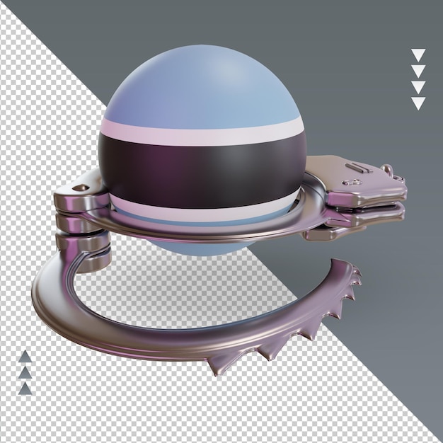 3d esposar bandera de Botswana renderizado vista izquierda
