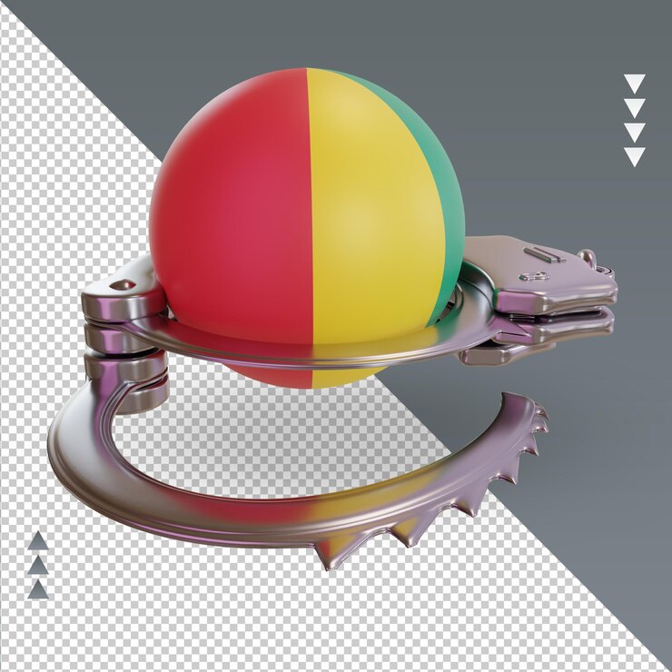 PSD 3d esposar bandera de guinea bissau renderizado vista izquierda